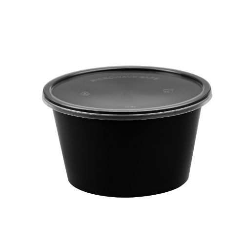 Bhagwati - Round Container 03-500 ml, Black with Lid