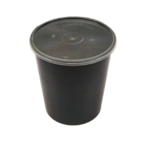Bhagwati - Round Container 03-750 ml, Black with Lid