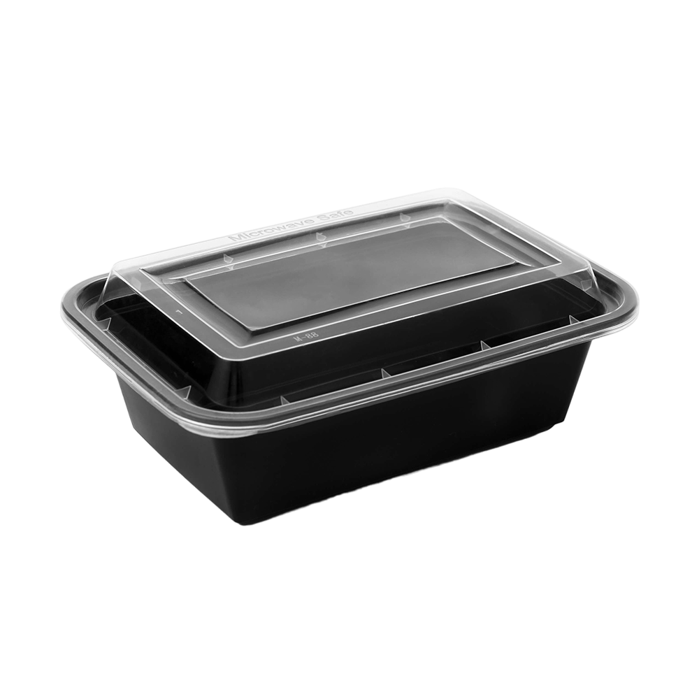 Damati - RE 24, Rectangular Container 700ml, Black with Lid