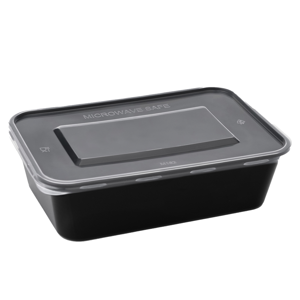 Damati - Rectangle Container, 500 ml, Black with Lid