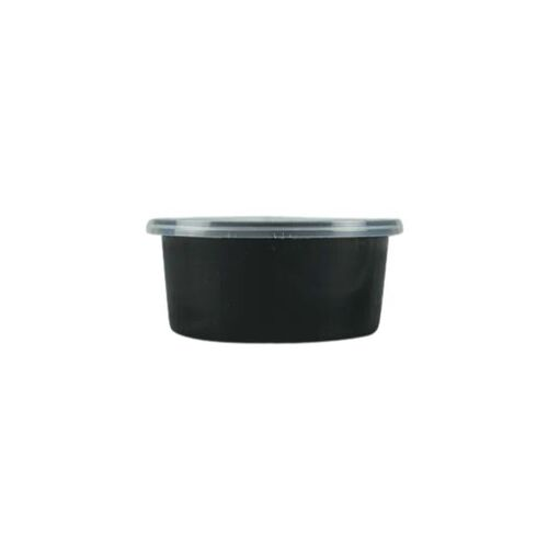 Damati - Round Container, 300 ml, Black with Lid