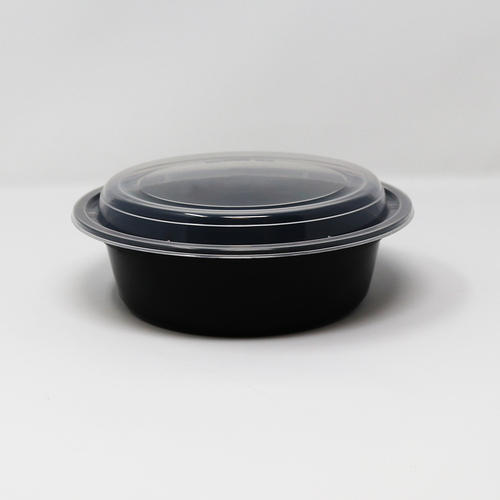 Feast - RO-16, Round Container, 450 ml, Black With Lid