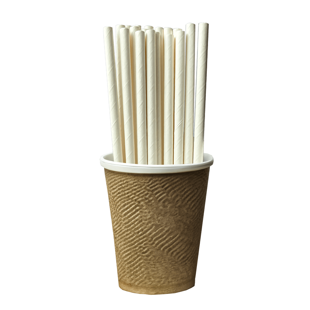 Fortune - White Paper Straws, 6 mm x 197 mm, (330 GSM)